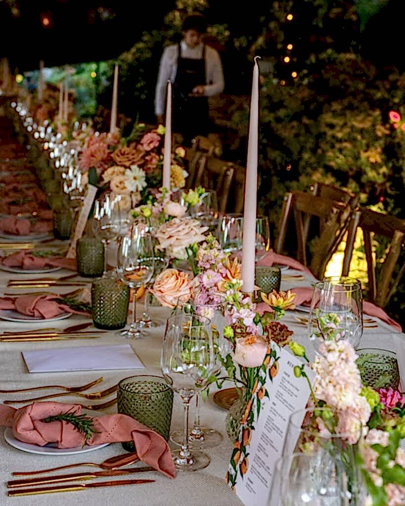 Wedding table set up